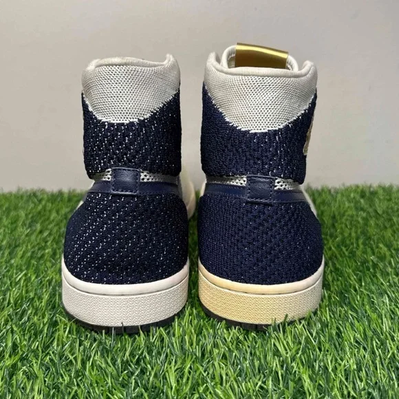 Air Jordan 1 Retro High OG Flyknit RE2PECT Derek Jeter Navy Blue White - Picture 6 of 12